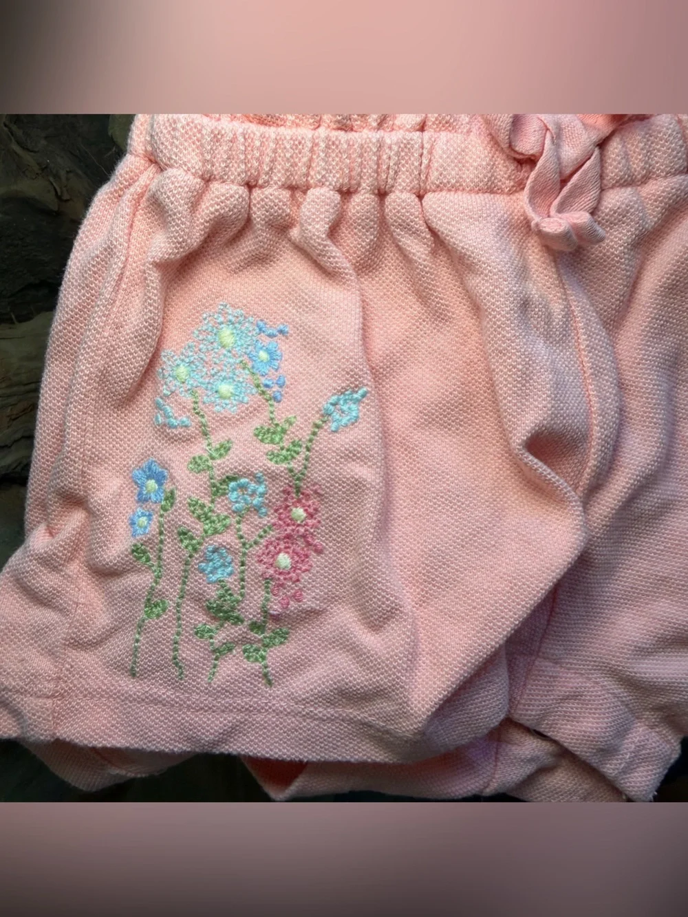 Ralph Lauren Pink Floral Embroidered Baby One-Piece Bodysuit